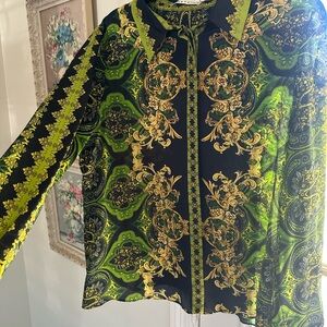 Alice + Olivia Vibrant Green and Black Blazer